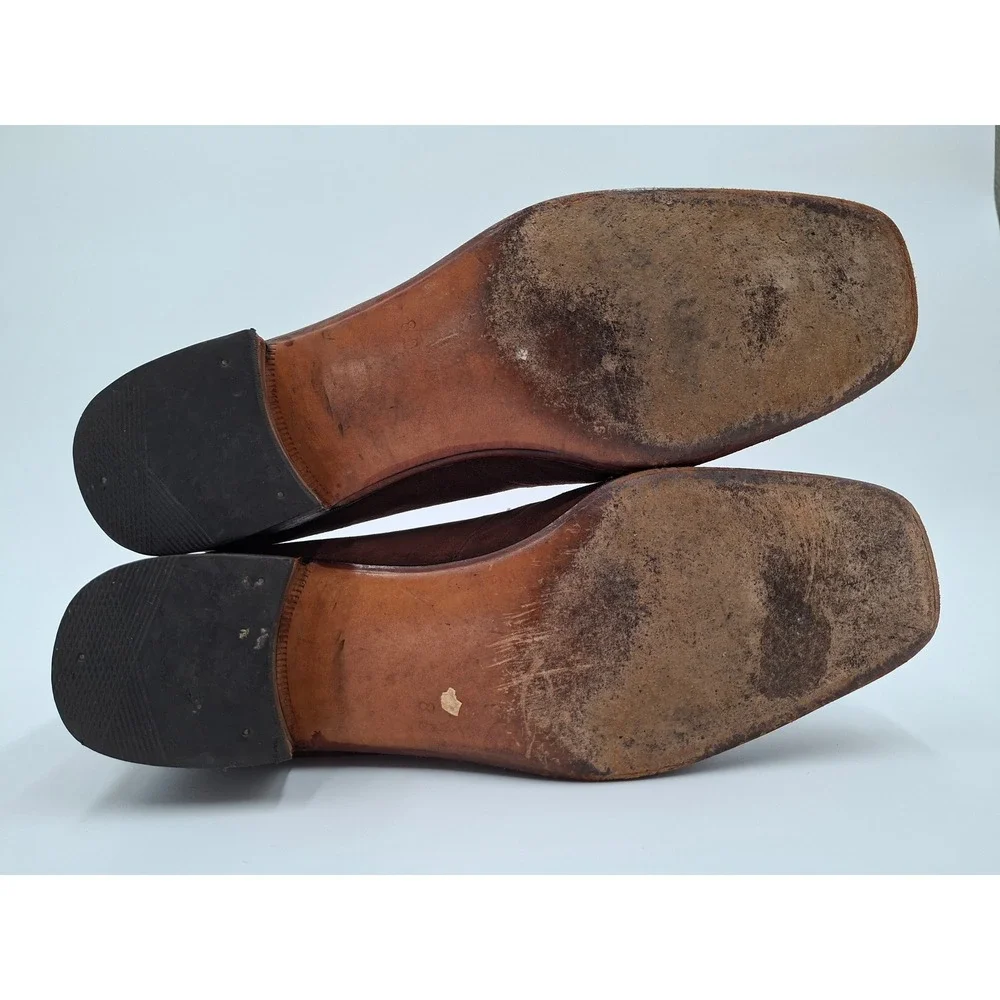 Mauri Mens Brown Suede Crocodile Embossed Leather Loafers Size 8 D Italy Vintage